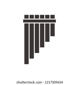 Panpine icon, musical instrument, flute vector icon 