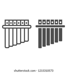 Panpipe line and glyph icon, musical and instrument, flute sign, vector graphics, a linear pattern on a white background, eps 10.