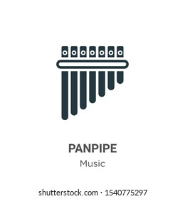 Panpipe vector icon on white background. Flat vector panpipe icon symbol sign from modern music collection for mobile concept and web apps design.