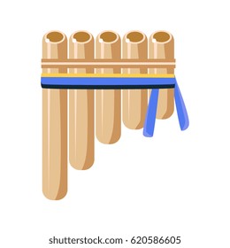 Panpipes Flute Musical Instrument, Native American Indian Culture Symbol, Ethnic Object From North America Isolated Icon