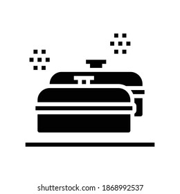 pans kitchen ware for cooking glyph icon vector. pans kitchen ware for cooking sign. isolated contour symbol black illustration