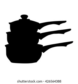 pans silhouette on white background