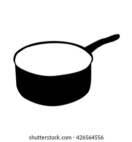 pans silhouette on white background