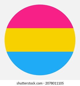 Pansexual flag circle vector icon
