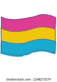 Pansexual flag on a white background