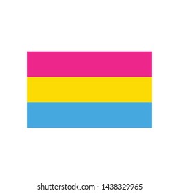 Pansexual flag symbol vector icon. LGBT symbol Isolated on white background