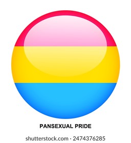 PANSEXUAL PRIDE flag button on white background