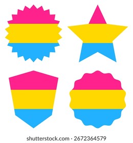 Ilustración vectorial de la forma de los colores de la bandera del orgullo pansexual.