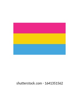 pansexual pride flag flat icon, vector illustration