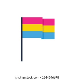 icono plano de la bandera de orgullo pansexual, ilustración vectorial