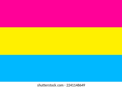 Pansexual Pride Flag,  graphic illustration. 