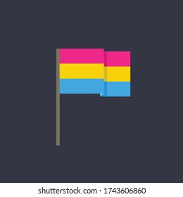 pansexual pride flag, LGBT community flag. flat icon, vector illustration