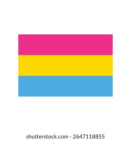Pansexual pride flag vector illustration on transparent background