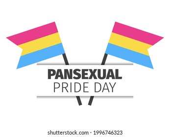 Mes del orgullo pansexual. Banderas pansexuales de fondo blanco. Tolerancia y amor. Minorías sexuales LGBT. Símbolo romántico de atracción. Diseño de pancartas y afiches. Ilustración del vector