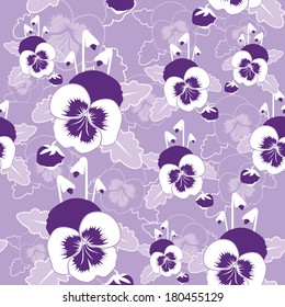 Pansies seamless pattern vector