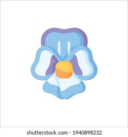Icono Plano De Pansy Aislado En Fondo Blanco