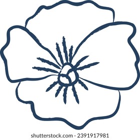 ilustración vectorial de la mano de la flor de pansy