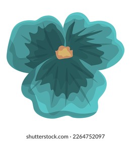 Pansy flower icon cartoon vector. Blue viola. Spring wild