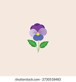 Pansy Blumensymbol flach Vektordesign.