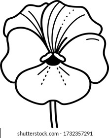 Pansy Outline Images, Stock Photos & Vectors | Shutterstock