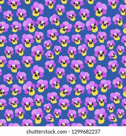 Pansy Flower Pattern. Endless Background. Seamless