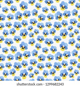 Pansy Flower Pattern. Endless Background. Seamless