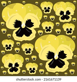 Flores de paro fondo vectorial plano. Fondo vectorial de la caricatura de las flores de color pardo para el diseño gráfico, la ilustración y el elemento decorativo