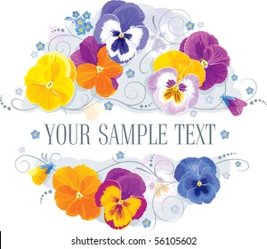 Pansy and forget-me in a romantic flower arrangement