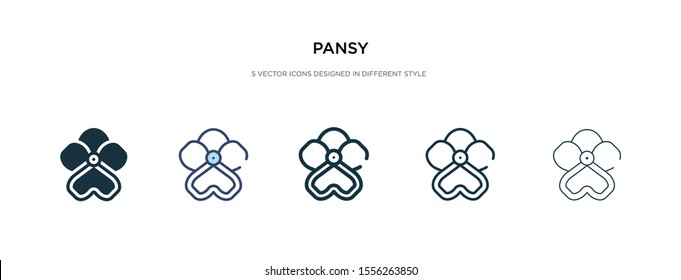 pansy icon in different style vector illustration. two colored and black pansy vector icons designed in filled, outline, line and stroke style can be used for web, mobile, ui