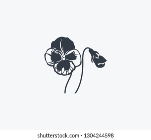 Pansy icon isolated on clean background. Pansy icon concept drawing icon in modern style. Vector illustration for your web mobile logo app UI design.