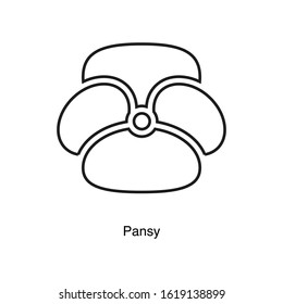Pansy icon vector on white background. Black icon illustration
