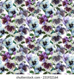 pansy, pattern, watercolor