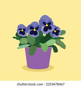 pansy in a pot vector clip art