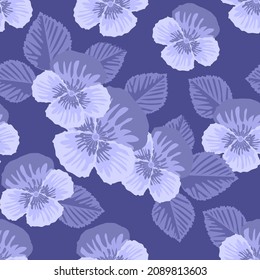 Pansy seamless pattern in 2022 trendy colour Very Peri