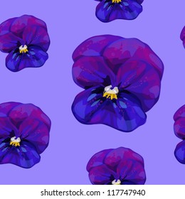 pansy seamless pattern