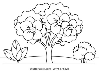 pansy tree this is a editable eps file vector silhouette illustration 