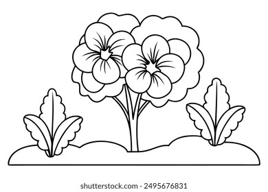 pansy tree this is a editable eps file vector silhouette illustration 