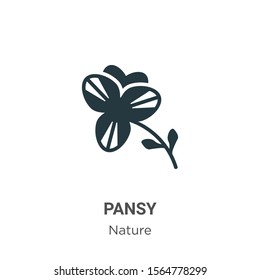 Pansy vector icon on white background. Flat vector pansy icon symbol sign from modern nature collection for mobile concept and web apps design.