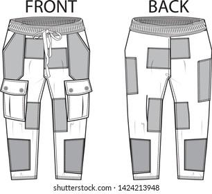 PANT CARGO STYE VECTOR TEMPLATE