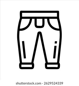 Pant girls wear object icon design black and white with bold outline 