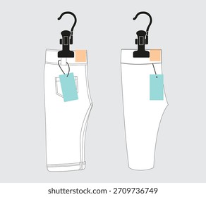 Calça com ilustração de vetor de cabide	