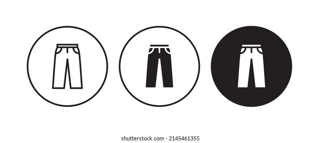 pant icon, Joggers, trousers, Denim  or pants vector, sign, symbol, logo, illustration, editable stroke, flat design style isolated on white