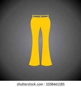 Pant icon on black background.
