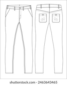 maqueta de pantalón, pantalón largo de Ilustración vectorial  