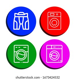 pant simple icons set. Contains such icons as Pant, Washing machine, can be used for web, mobile and logo