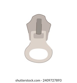 pant zipper puller cartoon. cord sketch, cad metal, fashion golden pant zipper puller sign. isolated symbol vector illustration