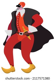 Pantalone. One of the principale actors in italian traditional theater. Wealthy old merchant in red costume. Commedia dell'arte.