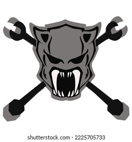 Panter vector design with crossed keys suitable for logos, stickers and more