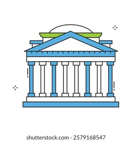 Pantheon Ancient Roman Wonder Vector Icon Design