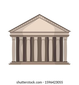 Pantheon building, Rome, Italy Handmade drawing vector illustration